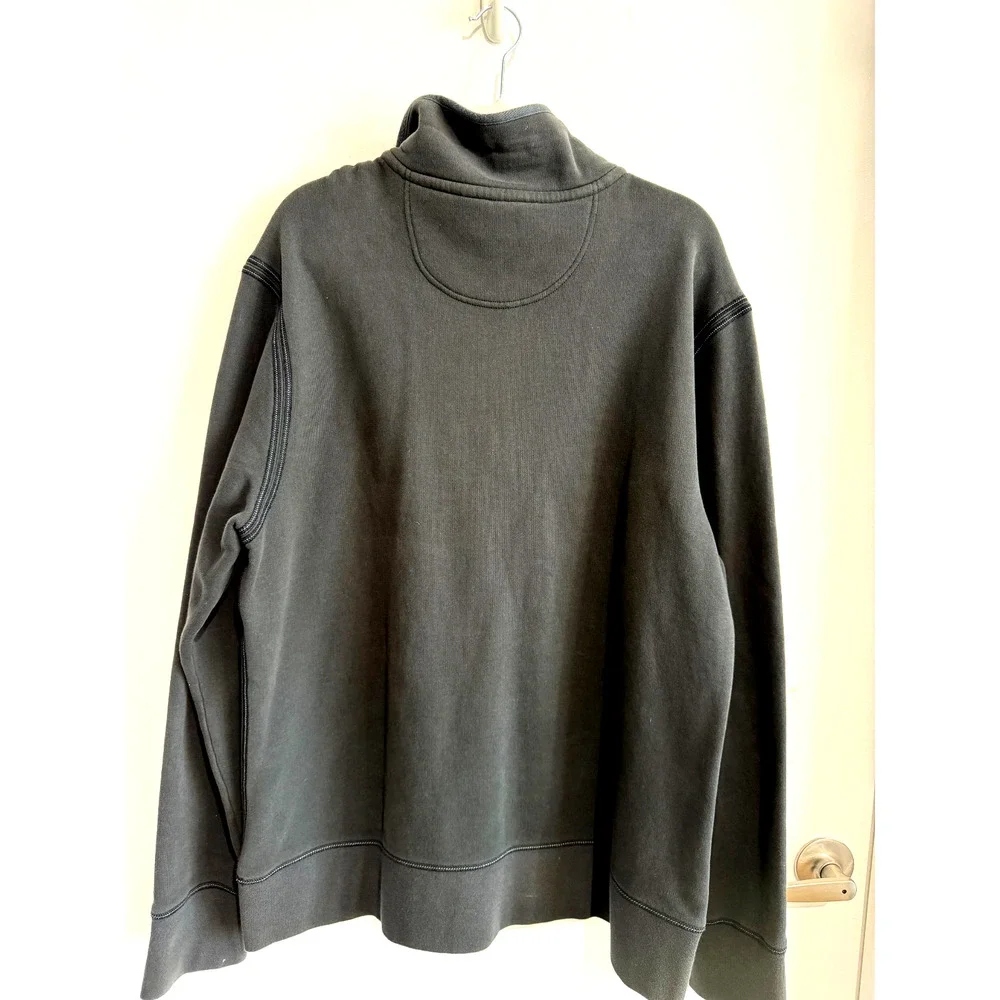 Tommy Bahama Sweatshirt Mens Fleece Cotton 1/4 Snap Zip Gray/Black Golf SZ -XL